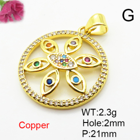 Fashion Copper Pendant  Micro Pave Cubic Zirconia  XFPC04630baka-L024