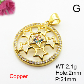 Fashion Copper Pendant  Micro Pave Cubic Zirconia  XFPC04633baka-L024