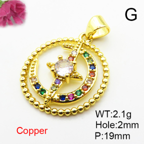 Fashion Copper Pendant  Micro Pave Cubic Zirconia  XFPC04639aajl-L024