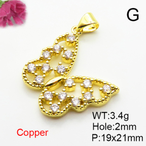 Fashion Copper Pendant  Micro Pave Cubic Zirconia  XFPC04648aajl-L024