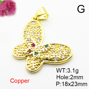 Fashion Copper Pendant  Micro Pave Cubic Zirconia  XFPC04651aajl-L024