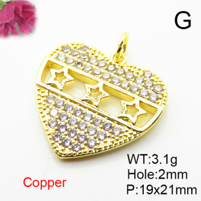 Fashion Copper Pendant  Micro Pave Cubic Zirconia  XFPC04657baka-L024