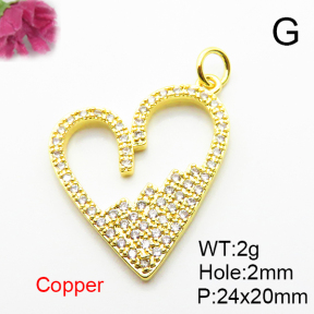 Fashion Copper Pendant  Micro Pave Cubic Zirconia  XFPC04660aajl-L024
