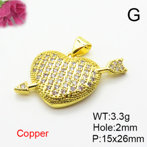 Fashion Copper Pendant  Micro Pave Cubic Zirconia  XFPC04663aajl-L024