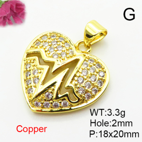 Fashion Copper Pendant  Micro Pave Cubic Zirconia  XFPC04678aajl-L024
