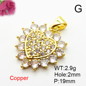 Fashion Copper Pendant  Micro Pave Cubic Zirconia  XFPC04681baka-L024