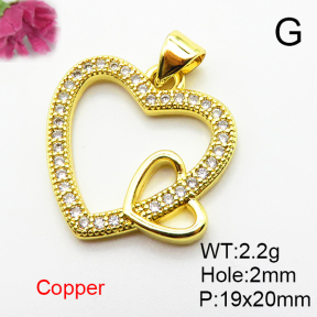 Fashion Copper Pendant  Micro Pave Cubic Zirconia  XFPC04687aajl-L024