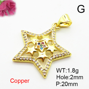 Fashion Copper Pendant  Micro Pave Cubic Zirconia  XFPC04702baka-L024