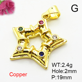 Fashion Copper Pendant  Micro Pave Cubic Zirconia  XFPC04705vail-L024