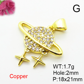 Fashion Copper Pendant  Micro Pave Cubic Zirconia  XFPC04714avja-L024