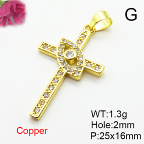 Fashion Copper Pendant  Micro Pave Cubic Zirconia  XFPC04738avja-L024