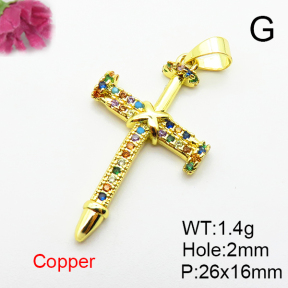 Fashion Copper Pendant  Micro Pave Cubic Zirconia  XFPC04741aajl-L024