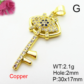 Fashion Copper Pendant  Micro Pave Cubic Zirconia  XFPC04744baka-L024