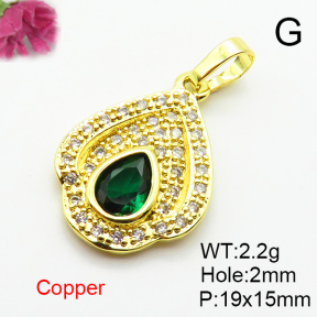 Fashion Copper Pendant  Micro Pave Cubic Zirconia  XFPC04750baka-L024