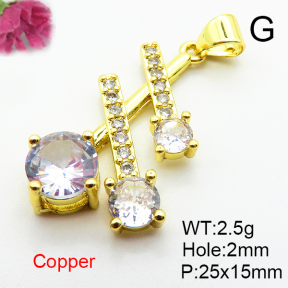 Fashion Copper Pendant  Micro Pave Cubic Zirconia  XFPC04759aajl-L024