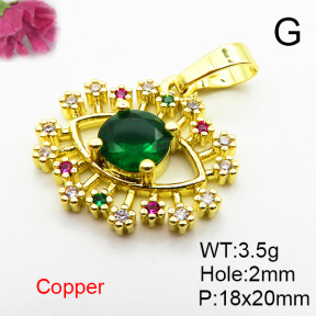 Fashion Copper Pendant  Micro Pave Cubic Zirconia  XFPC04762baka-L024