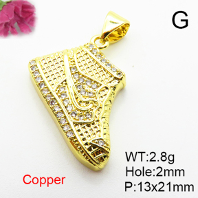 Fashion Copper Pendant  Micro Pave Cubic Zirconia  XFPC04765aajl-L024