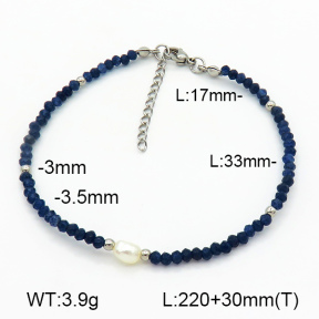 Stainless Steel Anklets  Dark Blue Jade  7A9000227vhha-908