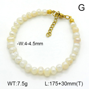 Stainless Steel Bracelet  Cultured Freshwater Pearls  7B3000163ahjb-908