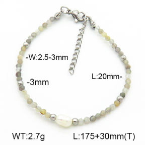 Stainless Steel Bracelet  Labradorite & Cultured Freshwater Pearls  7B4000381vhha-908