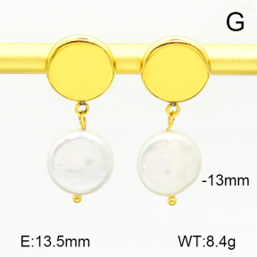 Stainless Steel Earrings  Cultured Freshwater Pearls,Handmade Polished  7E3000076bhia-066