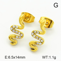 Stainless Steel Earrings  Czech Stones,Handmade Polished  7E4000266bhva-066