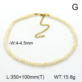 Stainless Steel Necklace Cultured Freshwater Pearls  7N3000131aija-908