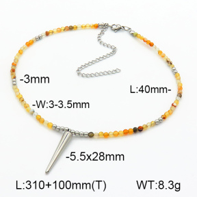 Stainless Steel Necklace Agate  7N4000447vhov-908