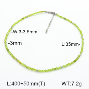 Stainless Steel Necklace Peridot  7N4000455ahpv-908
