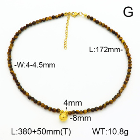 Stainless Steel Necklace Tiger Eye  7N4000462ahpv-908