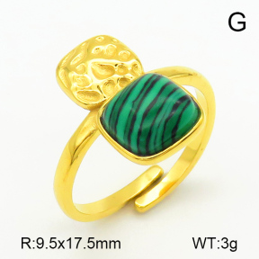 Stainless Steel Ring  Malachite,Handmade Polished  7R4000041vhha-066