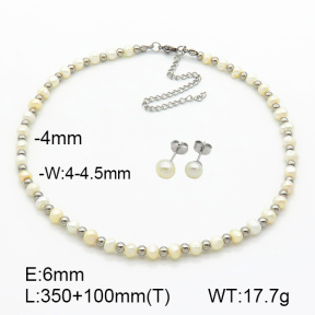 Stainless Steel Sets  Cultured Freshwater Pearls  7S0000540aija-908