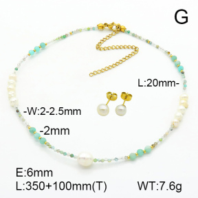 Stainless Steel Sets  Amazonite & Cultured Freshwater Pearls  7S0000541vila-908