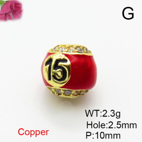 Fashion Copper Accessories  Micro Pave Cubic Zirconia & Enamel  XFF01016aaih-L035