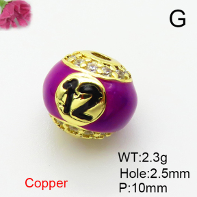 Fashion Copper Accessories  Micro Pave Cubic Zirconia & Enamel  XFF01018aaih-L035