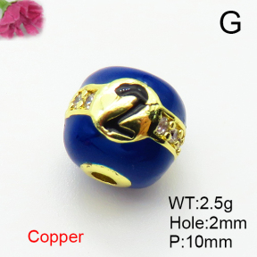 Fashion Copper Accessories  Micro Pave Cubic Zirconia & Enamel  XFF01025aaho-L035