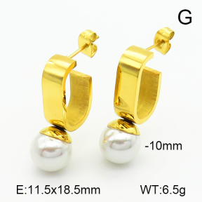 Stainless Steel Earrings  Shell Beads,Handmade Polished  7E3000078bhia-066