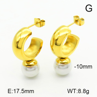 Stainless Steel Earrings  Shell Beads,Handmade Polished  7E3000080vhkb-066
