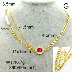 Stainless Steel Necklace  7N3000207bhbl-669