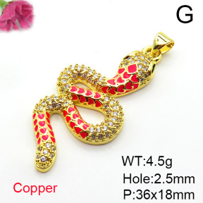 Fashion Copper Pendant  Micro Pave Cubic Zirconia & Enamel  XFPC05260vbmb-L017