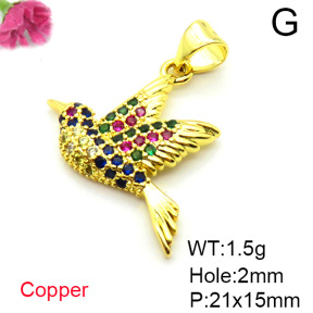 Fashion Copper Pendant  Micro Pave Cubic Zirconia  XFPC05284aajl-L017