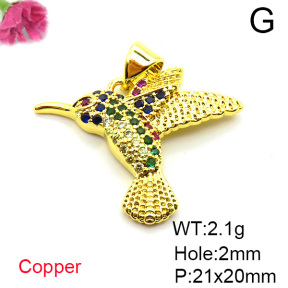 Fashion Copper Pendant  Micro Pave Cubic Zirconia  XFPC05290aajl-L017