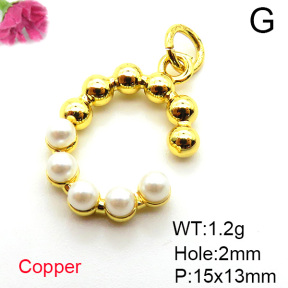 Fashion Copper Pendant  Plastic Imitation Pearls  XFPC05327aajl-L017