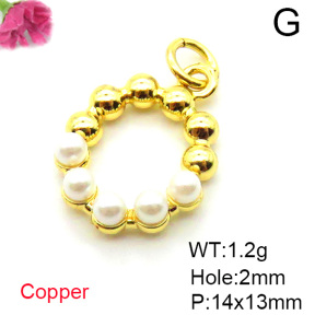 Fashion Copper Pendant  Plastic Imitation Pearls  XFPC05351aajl-L017