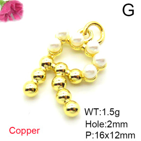 Fashion Copper Pendant  Plastic Imitation Pearls  XFPC05357aajl-L017