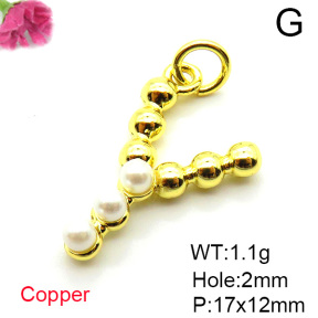 Fashion Copper Pendant  Plastic Imitation Pearls  XFPC05371aajl-L017