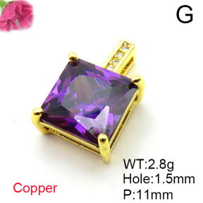 Fashion Copper Pendant  Micro Pave Cubic Zirconia  XFPC05402avja-L017