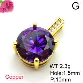 Fashion Copper Pendant  Micro Pave Cubic Zirconia  XFPC05427avja-L017