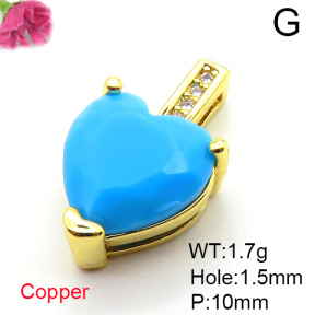 Fashion Copper Pendant  Micro Pave Cubic Zirconia  XFPC05457avja-L017