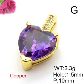 Fashion Copper Pendant  Micro Pave Cubic Zirconia  XFPC05459avja-L017